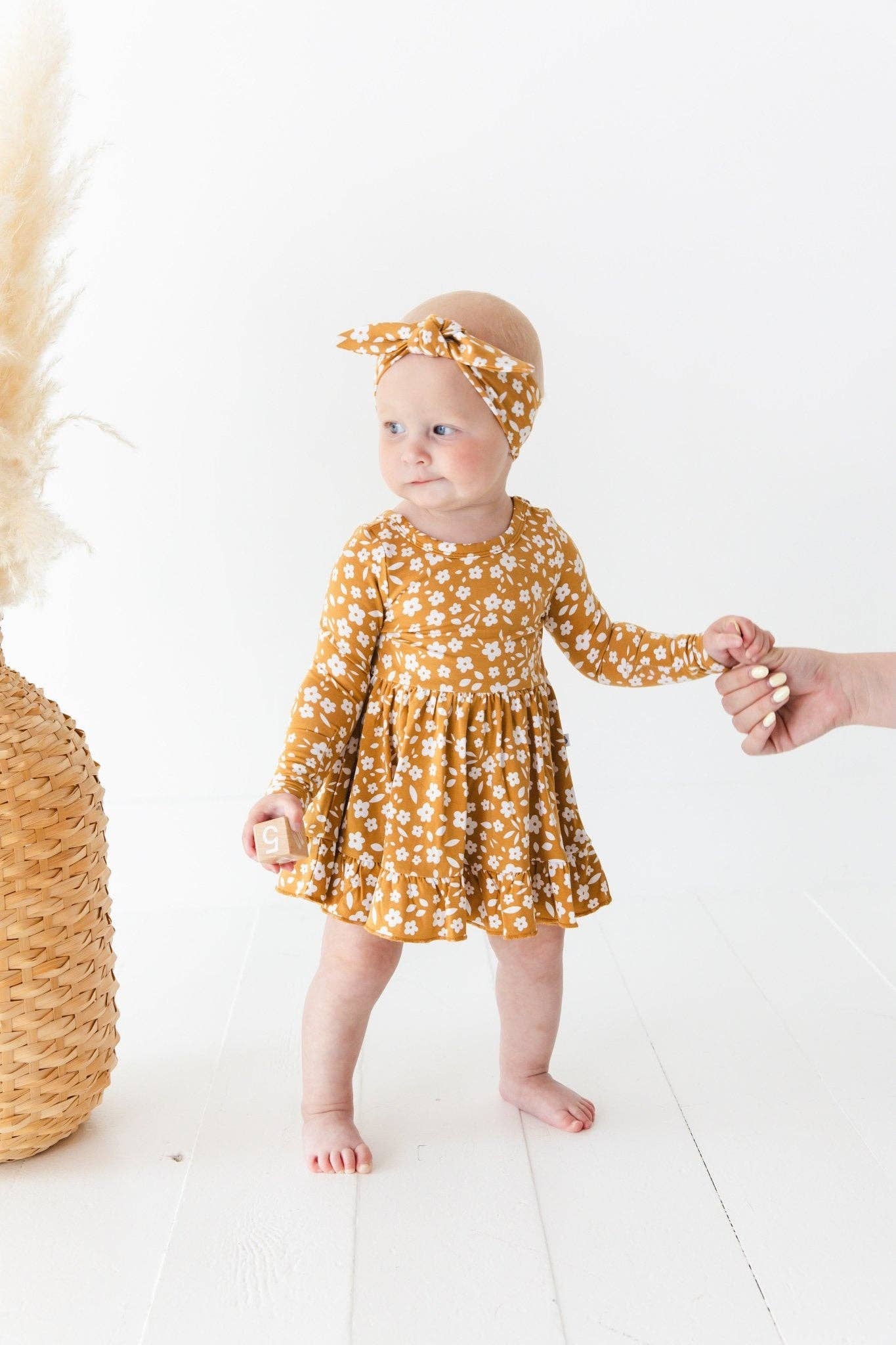 Jammie Session formerly Big Dreams Little Jammies - Wholesale Dress - Baby - Honey Blooms Long Sleeve Bodysuit Twirl Dress0
