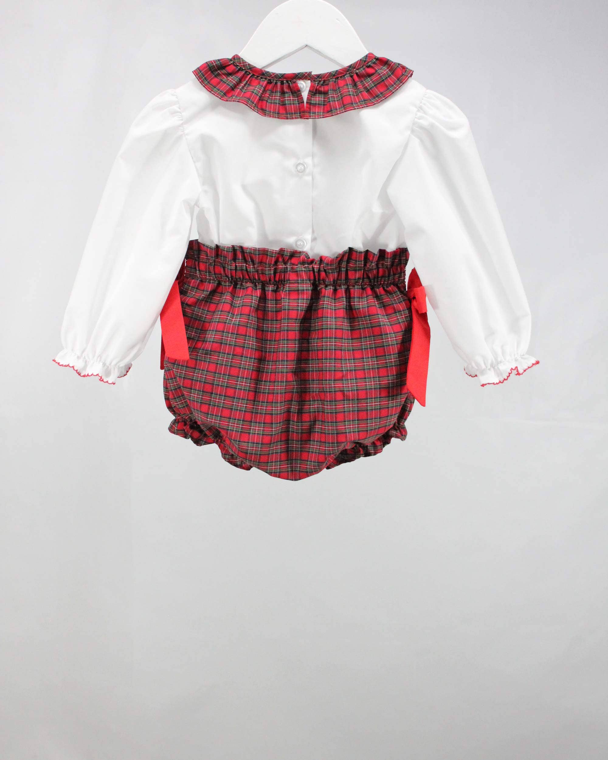 Baby Blessings Clothing - Wholesale Clothing Set - Baby - Red Christmas Plaid Sarah Set1