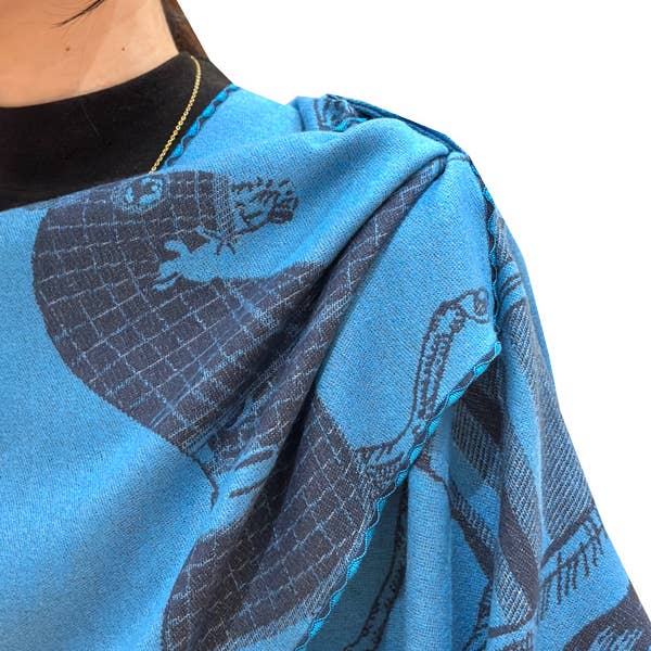 Winding River - Wholesale Wrap - Women's - Blue / Navy Trotter Reversible Short Loop Wrap
