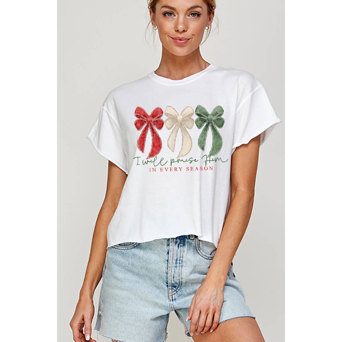 Illustrated Society - Wholesale T-Shirt (Graphic) - Women's - I WILL PRAISE HIM IN EVERY SEASON CHRISTMAS VINTAGE GRAPHIC 1