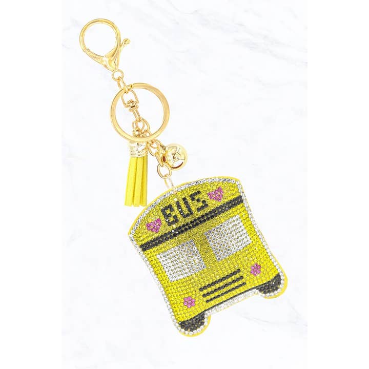 Suzie Q USA - Wholesale Keychain - Unisex - School Bus Keychain