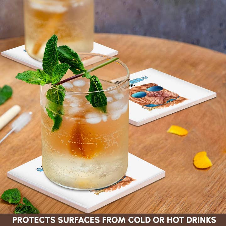 3dRose - Wholesale Coasters - 3dRose, Adorable Shar Pei Dog Looking Cool for Dad on Fathers Day, Coaster2