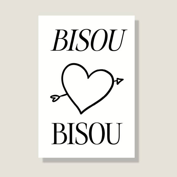 Postcard 'Bisou' for wholesale by LIFEOFLONE