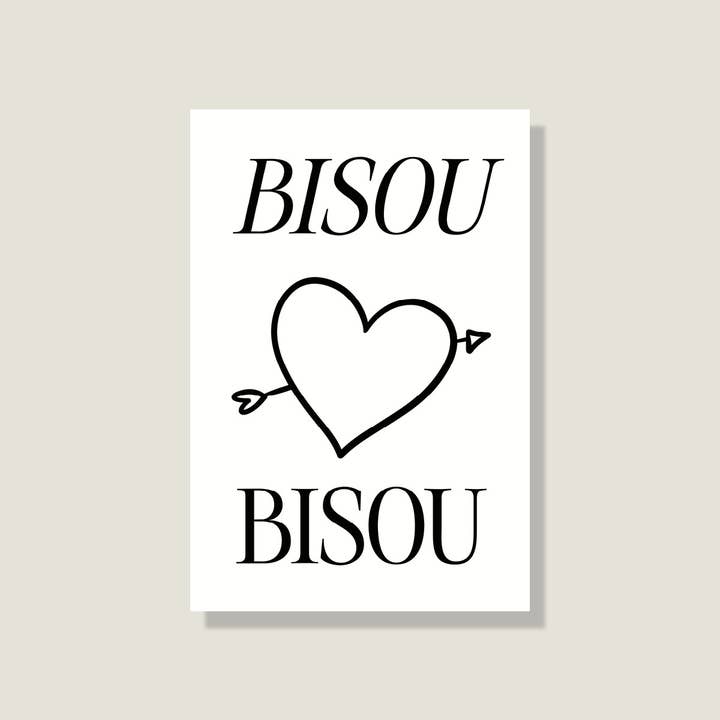 Postkort 'Bisou' for engroshandel hos LIFEOFLONE