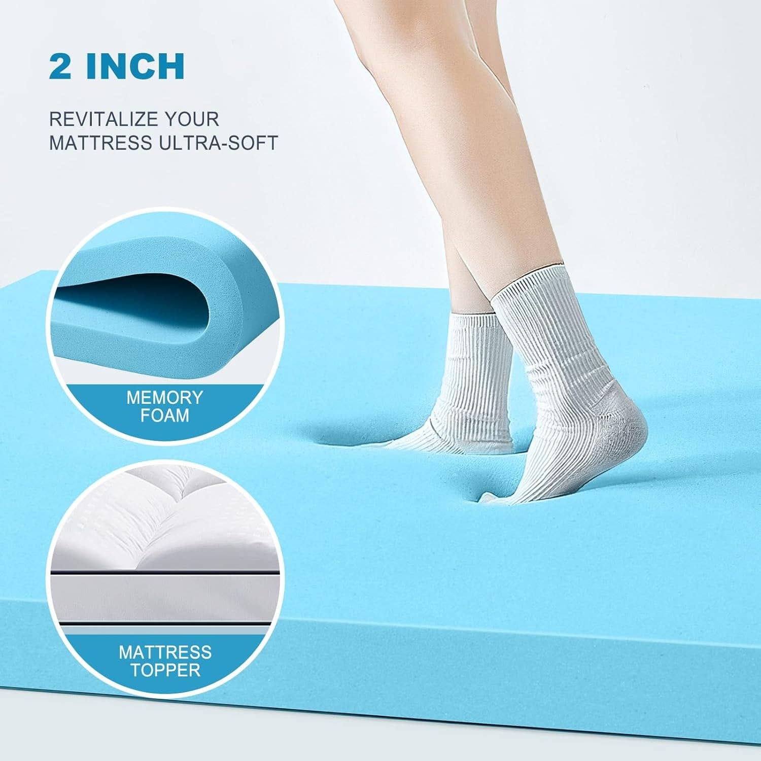 ShipItFurniture - Wholesale Mattress Pad/Protector - Queen Size Cooling Gel Memory Foam Mattress Topper3