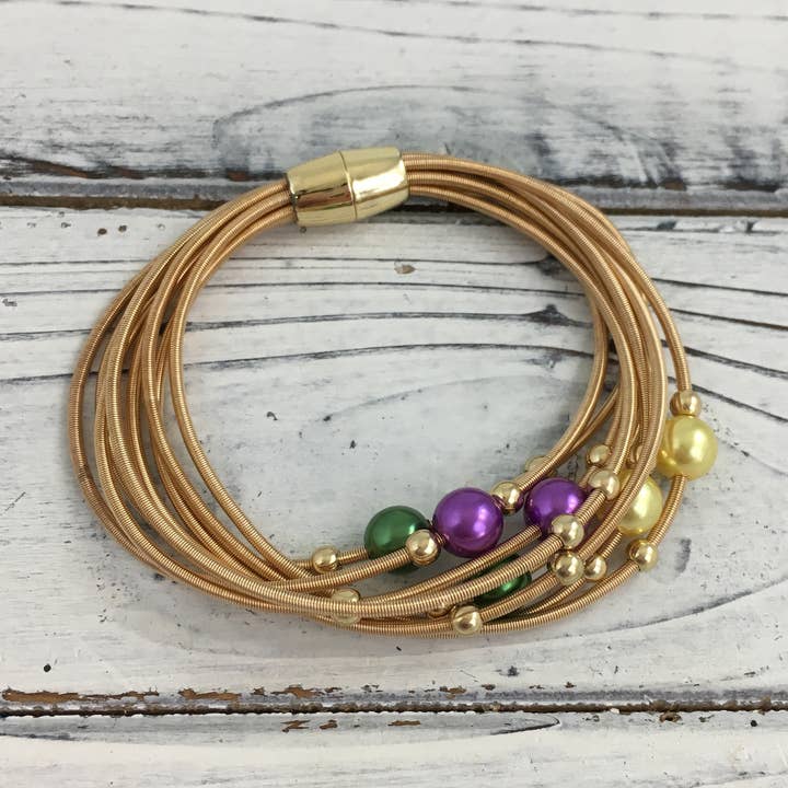 Mardi Gras parel gitaar snaar armband voor wholesale door SongLily
