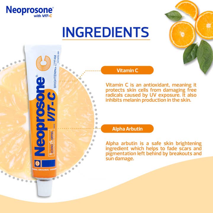 Mitchell Brands – wholesale Body cream/lotion – Neoprosone Brightening Cream with Vitamin C - 50g / 1.75 Fl