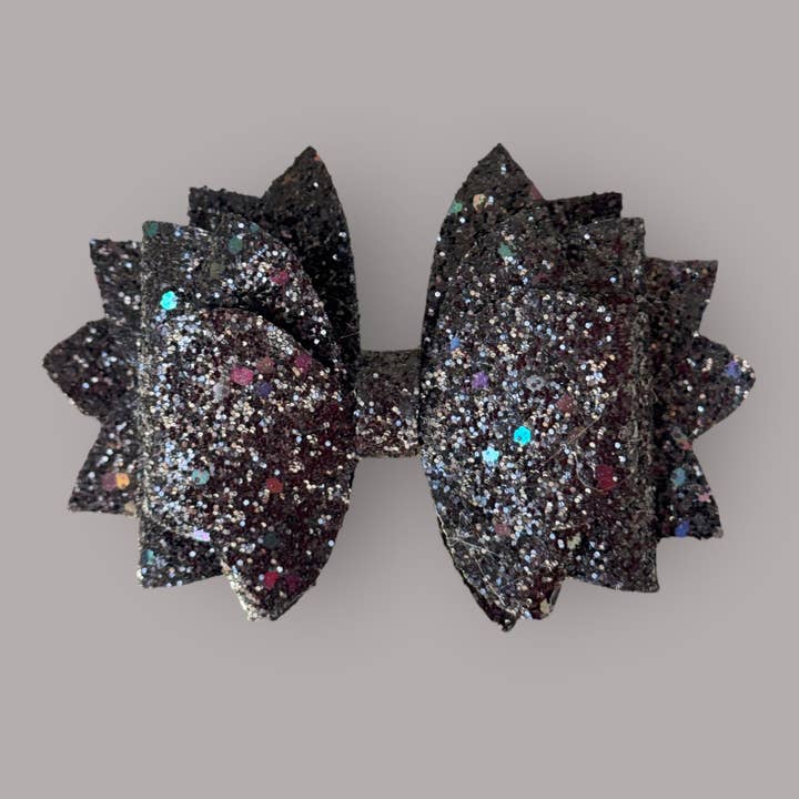 Nero Iridescente Scintillante | Fiocco | 10mm per la vendita all'ingrosso da parte di Sip n' Style Shop Co.