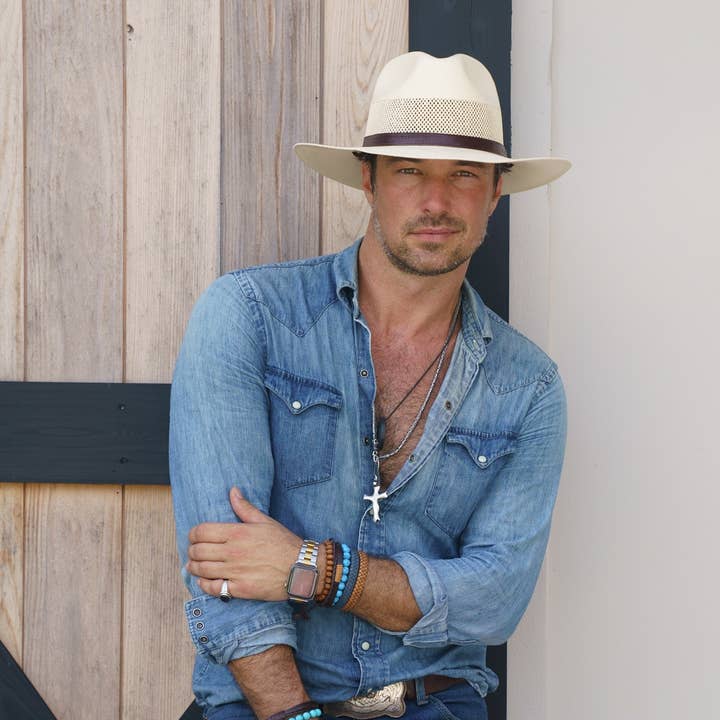 American Hat Makers - Wholesale Straw Hat - Unisex - Outback Vented Straw Sun Hat - Style Florence
