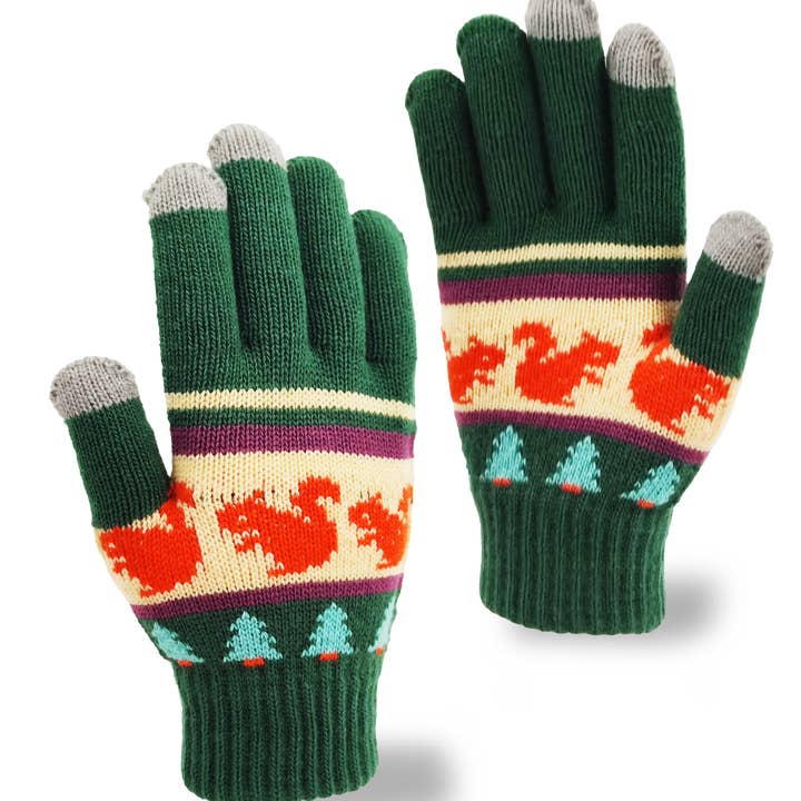 Northern Icons Creations INC - Wholesale Gloves - Unisex - Forest Squirrel Knit Gloves