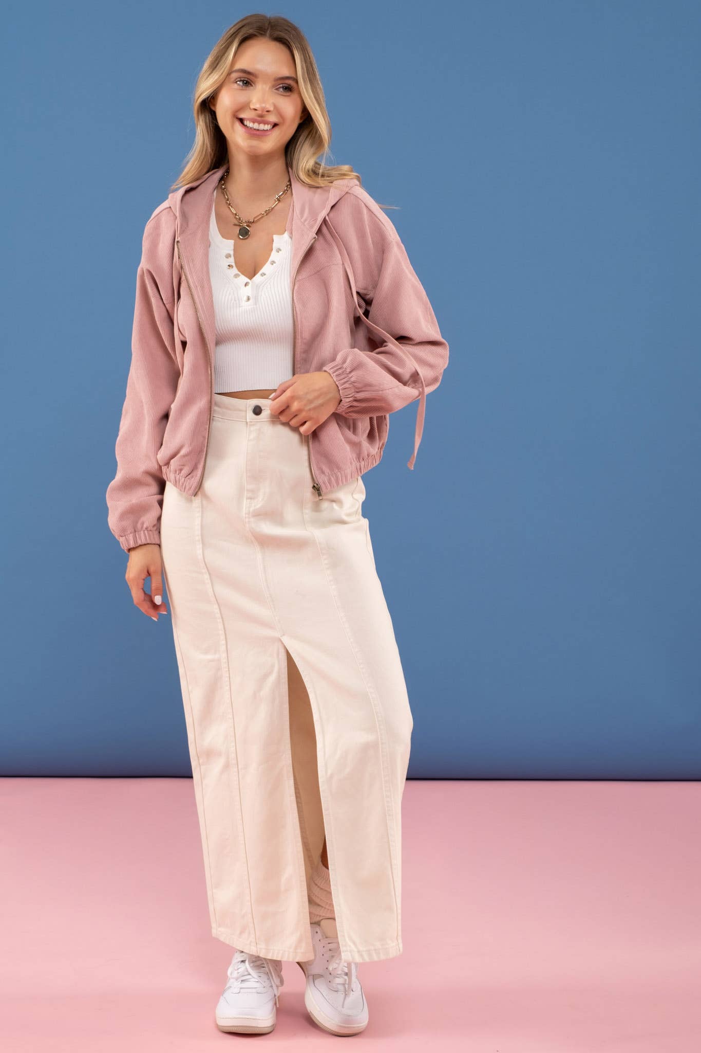 Blu Pepper – Blusão - Mulher por atacado – CASACO DE VELUDO COM ZÍPER17