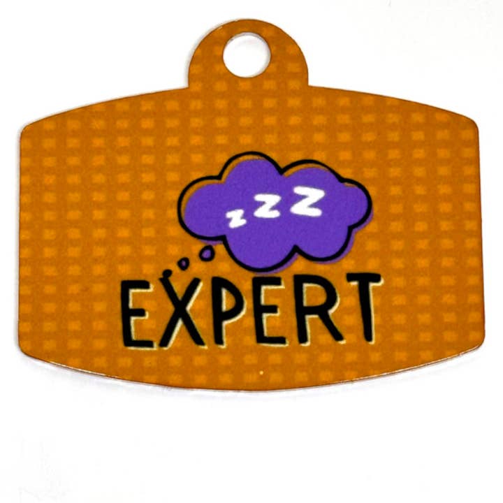 Expert Snoozer Orange Digital QR Code Pet Tag for wholesale by Afropawlitan