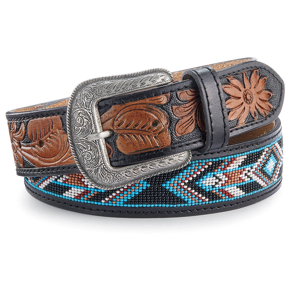 Back in the Saddle - Wholesale Belt - Women's - Beaded Tooling Belt0