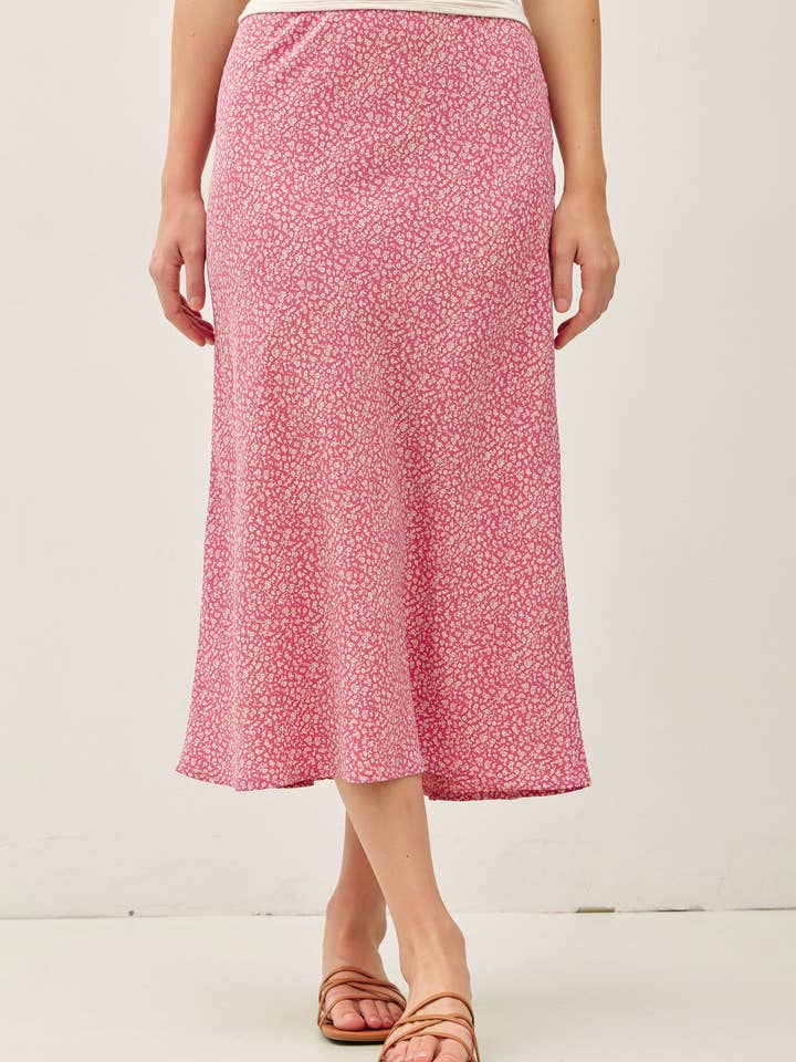 PRINT MIDI SKIRT WITH ELASTIC WAISTBAND for wholesale by Be Cool
