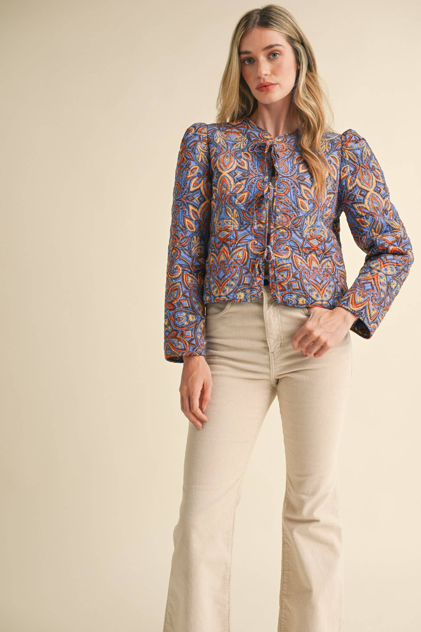 &MERCI - Wholesale Jacket - Women's - EXCLUSIVE PRINT QUILTED PAISLEY PRINT JACKET MJK363413