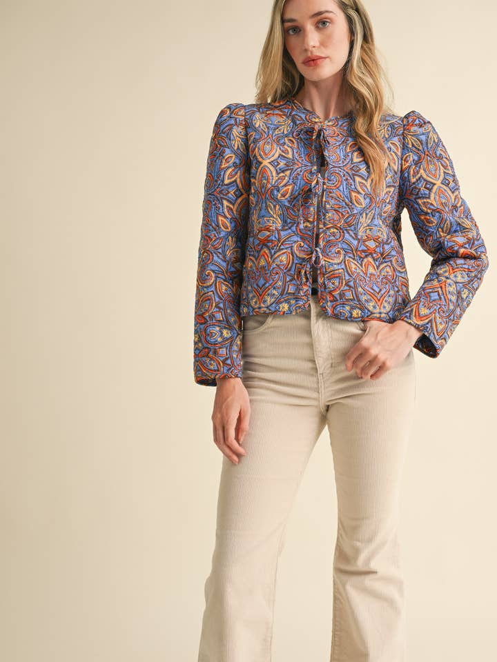 &MERCI - Wholesale Jacket - Women's - EXCLUSIVE PRINT QUILTED PAISLEY PRINT JACKET MJK363413