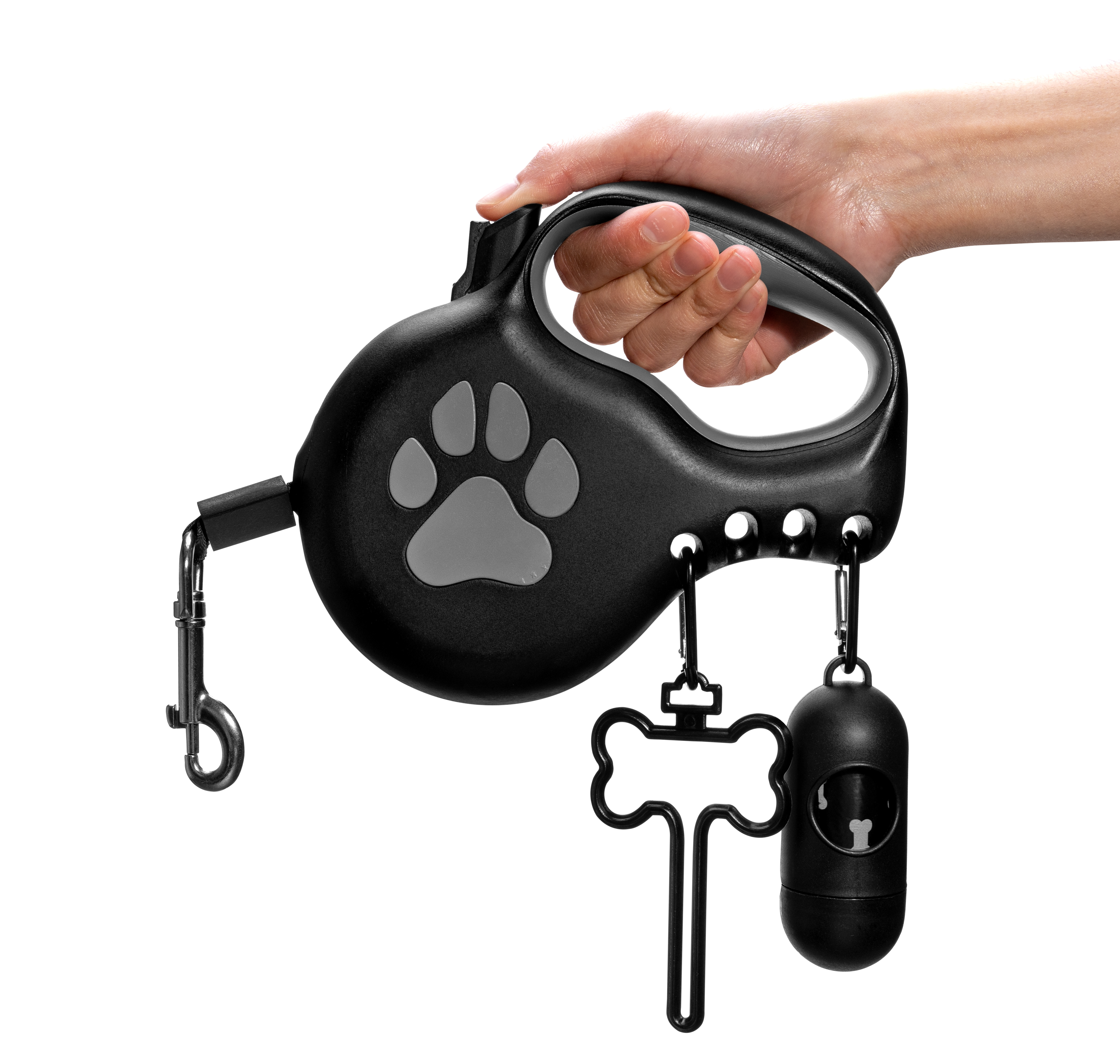 StitchLeash - Wholesale Pet Leash - Dog - StitchLeash® Coops Retractable Dog Leash with Clip & Go™ System – Black/White | 16–23 ft | 6 per case0