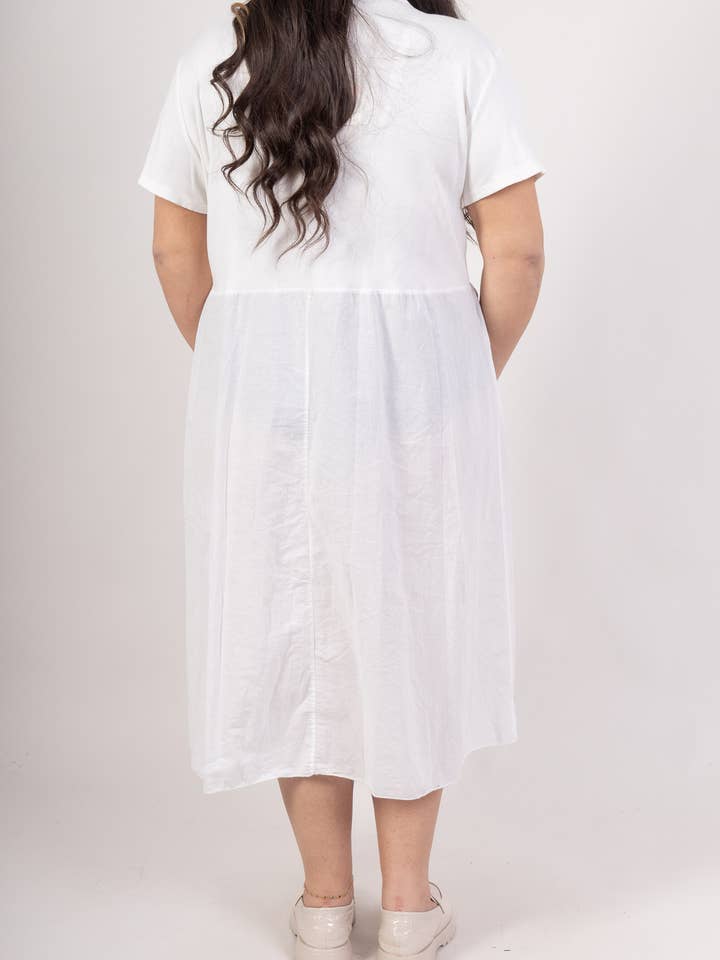 Pépouz' Paris - Wholesale Dress - Women's - PLUS SIZE T-shirt dress 95% cotton bi-material PR2520GT