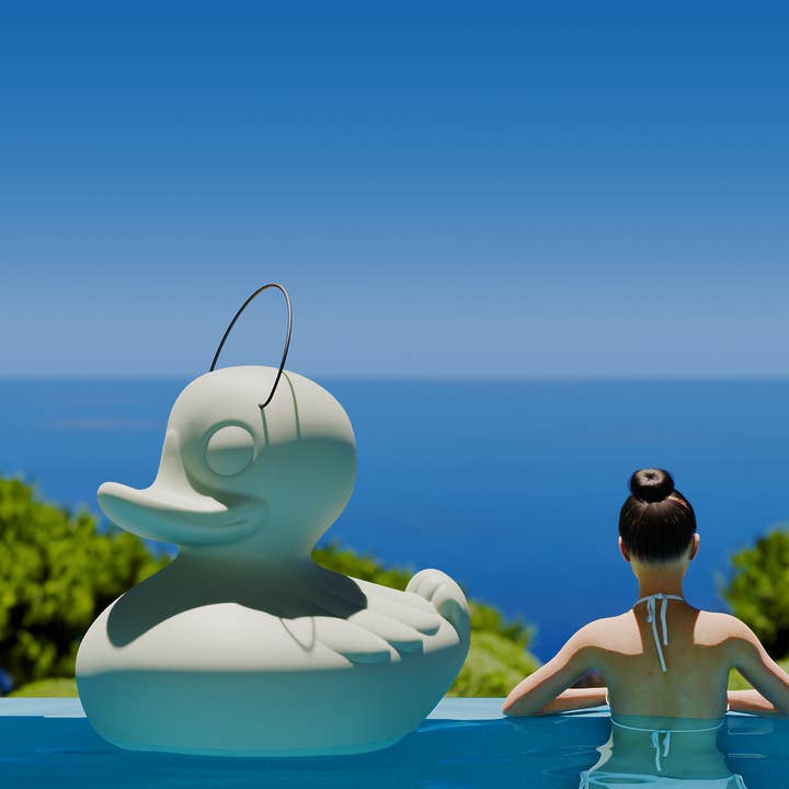 Mega Duck 85cm - Flytande Deco SVART / BEIGE / GRÖN för wholesale av Goodnight Light