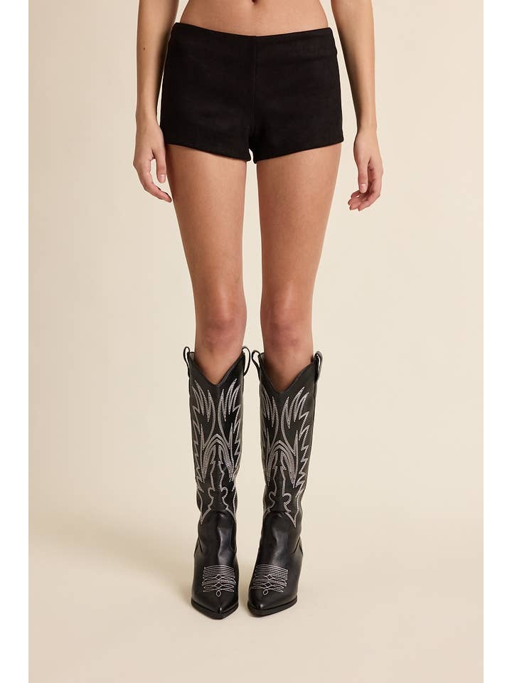 Sky to Moon - Wholesale Shorts - Women's - SUEDE SOLID COLOR SLIM FIT-IN STRETCH MICRO SHORTS