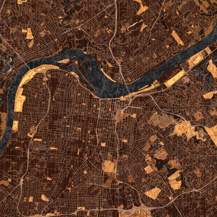 JACE.design - Wholesale Art Print - Louisville KY Map Print Ember4