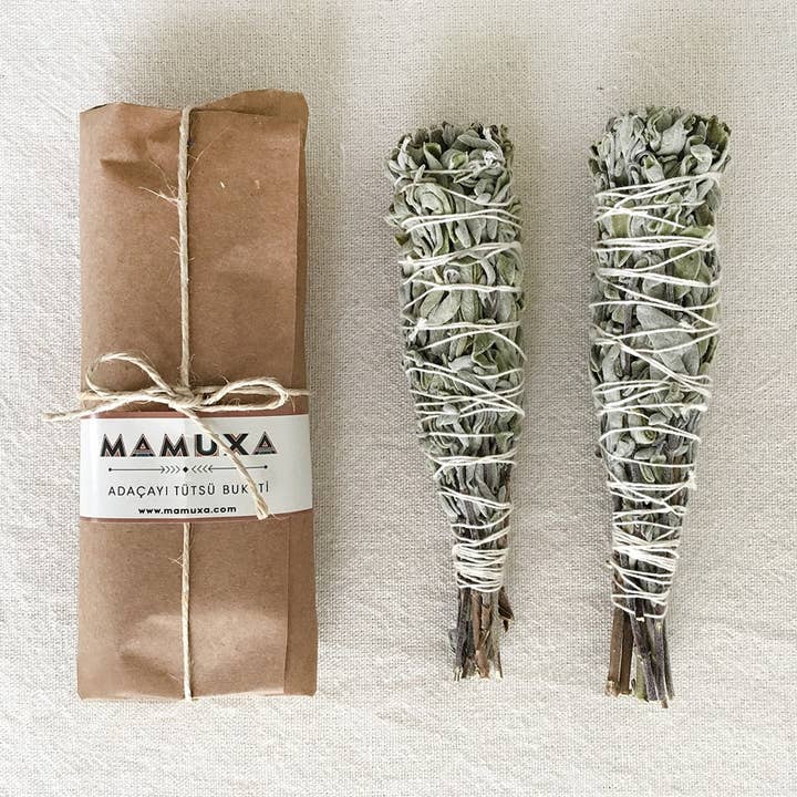 Mamuxa - Vente Bâton de sauge - Lot de 2 bâtonnets à maculer en sauge naturelle0