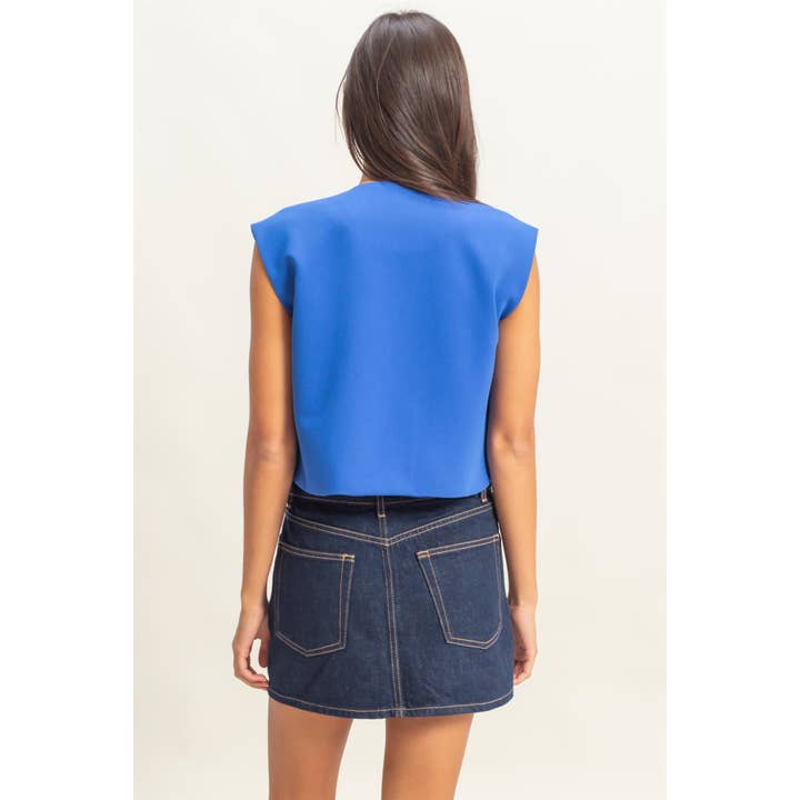 HYFVE - Wholesale Shirt - Women's - DZ25C597-Woven Sleeveless Buttoned Vest Top