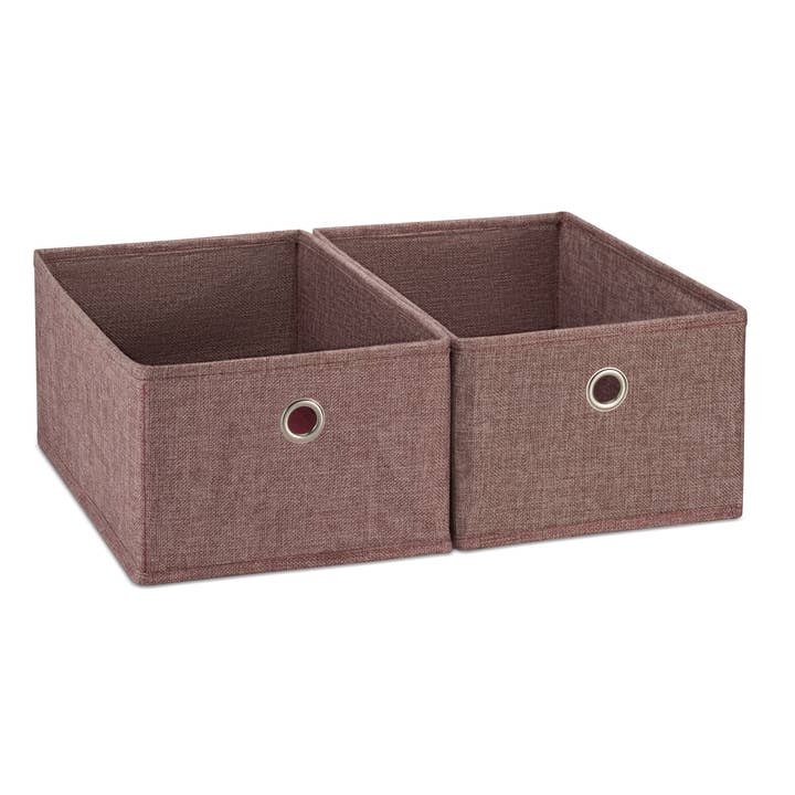 HOMEHAVEN - Venta al por mayor Cesta/caja de almacenamiento - Gavetas de tela para estantes de 9 x 6 pulgadas de ancho x 13.75 pulgadas de alto, juego de 2, color burdeos