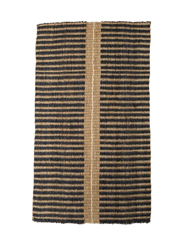 NYUNGU: Natural & Black Woven Sisal Doormat for wholesale by The Basket Room