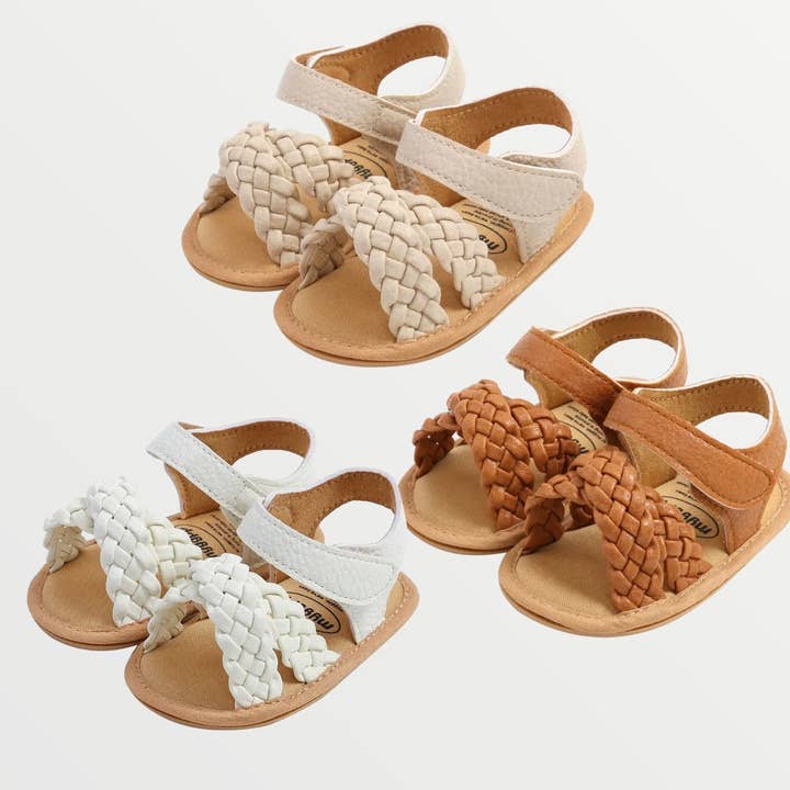 PU Braid Leather Sandals - 3 Colors for wholesale by Bodoke Kids Boutique