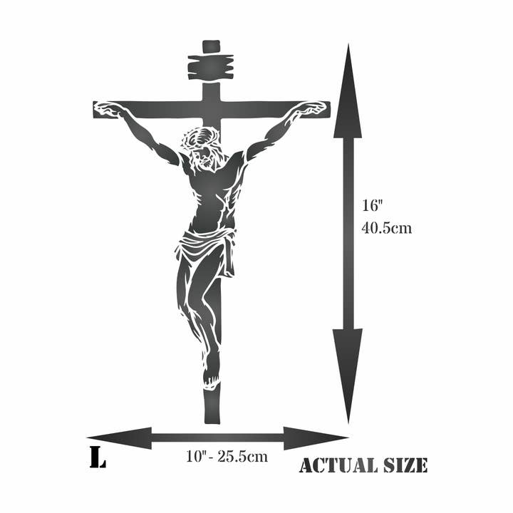 Craft Kreatively - Wholesale Stencil/Craft Die - Crucifixion Stencil | Reuseable | Mylar | 3 sizes