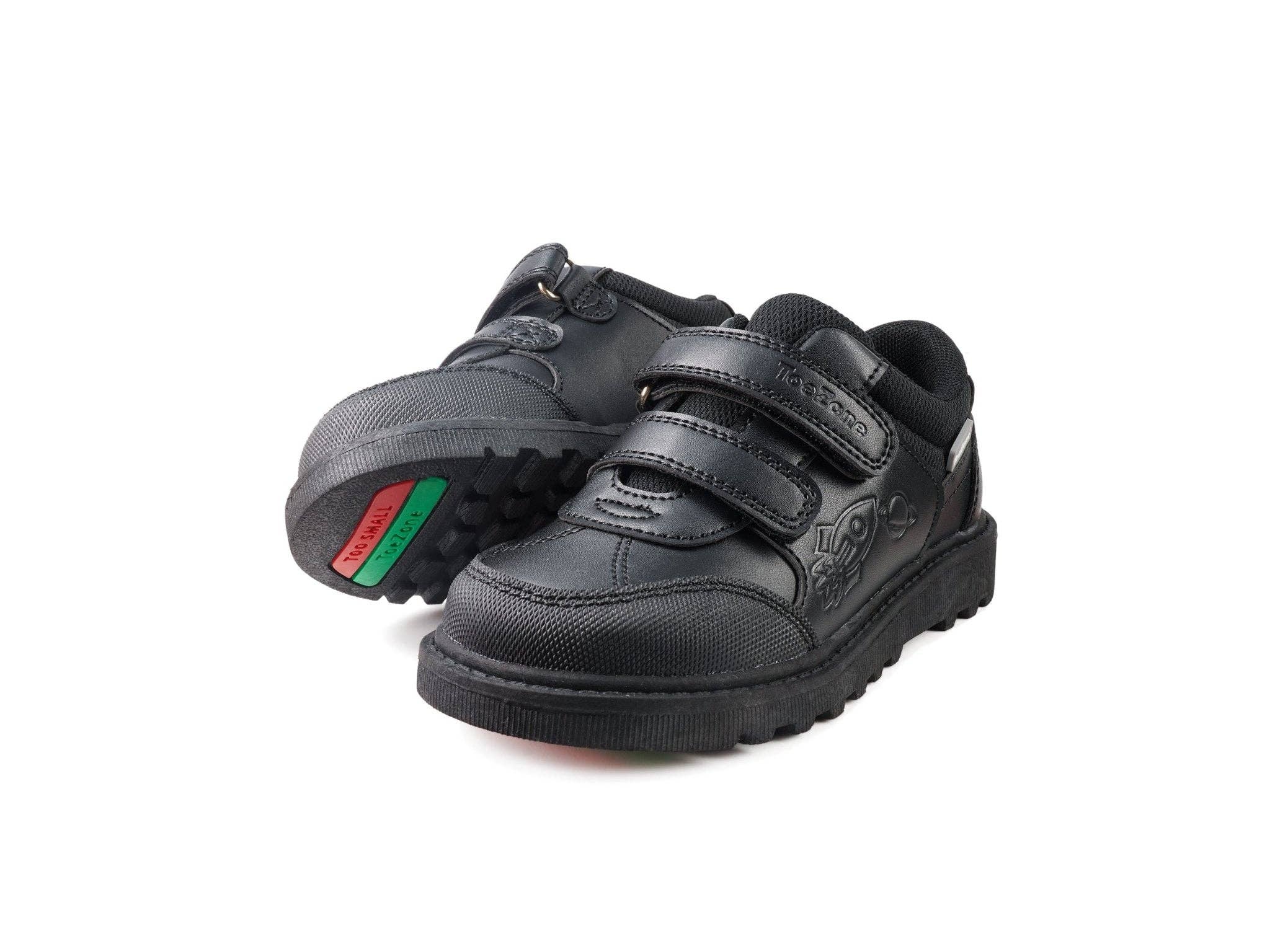 Nero CADE - Scarpe da scuola nere a tema spaziale (vestibilità ampia) in vendita all'ingrosso su Faire2