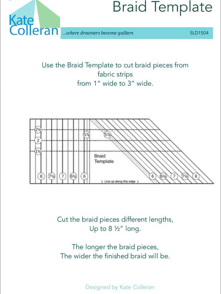 Braid Template for wholesale by Kate Colleran Designs