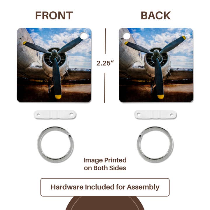 3dRose - Wholesale Keychain - Unisex - 3dRose, Abstracts of aviation - Propeller of a vintage aircraft. Color photo, Key Chain4