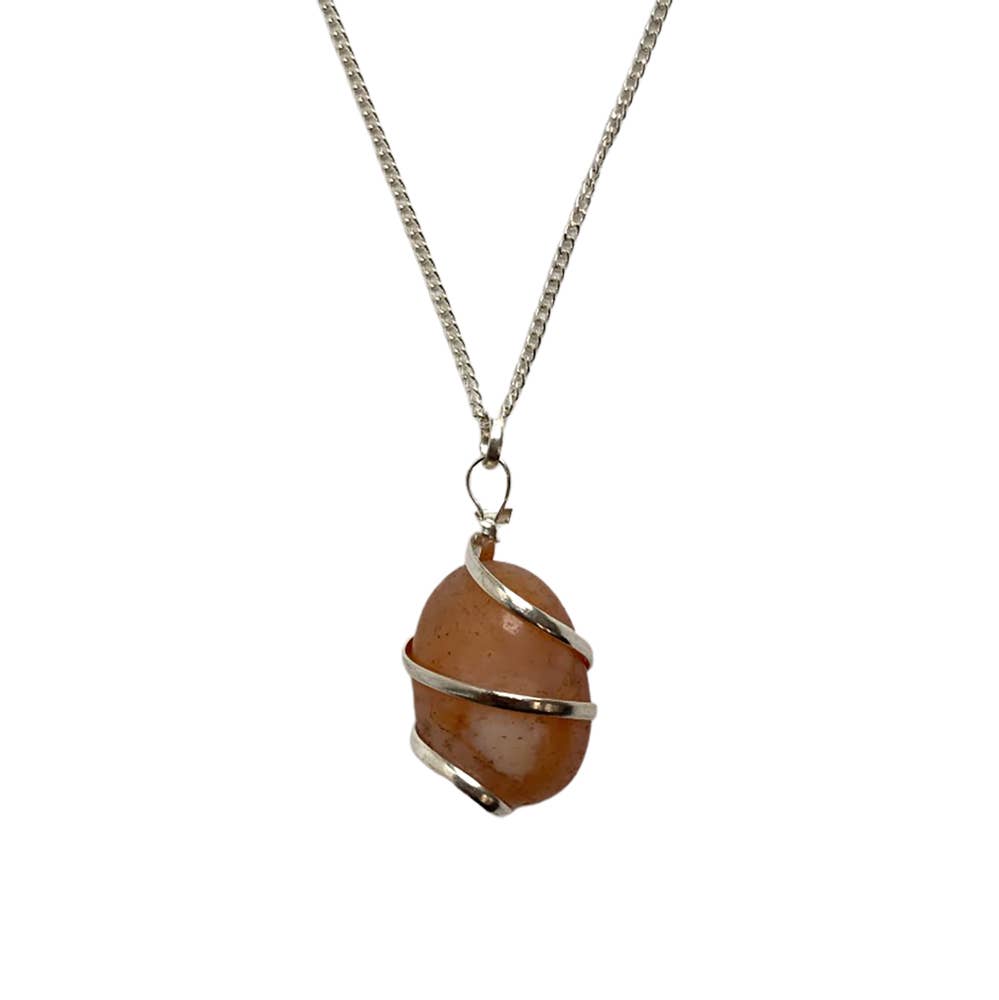 VIE - Wholesale Pendant/Charm Necklace - Tumbled Stone Wire Wrap Pendant, 2-3cm24