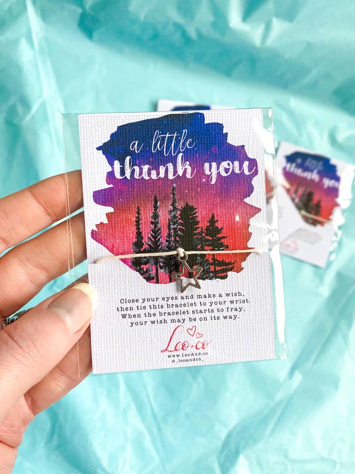 A Little Thank You Wish armband voor wholesale door Leo & Co Gifts