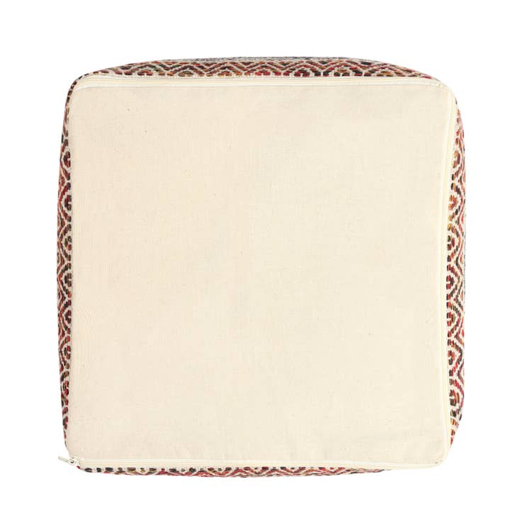 Motley Bohemia Multi · REDEARTH · STUFFED Pouf 100% Cotton (17.5"X17.5"X17.5") for wholesale on Faire7