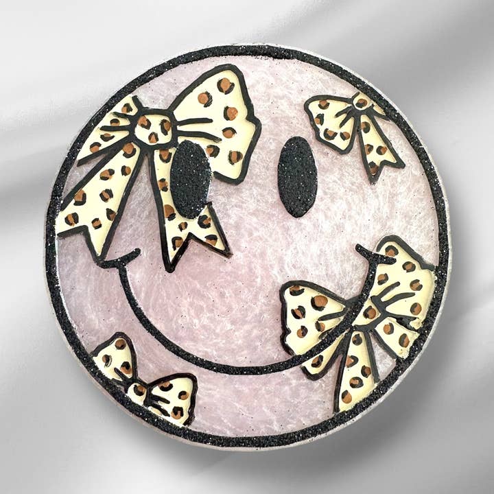 Bow Smiley Car Freshie for wholesale by Cup Culture