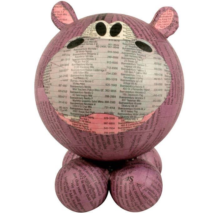 One World Projects - Wholesale Sculpture - Paper Mache Hippo Sculpture