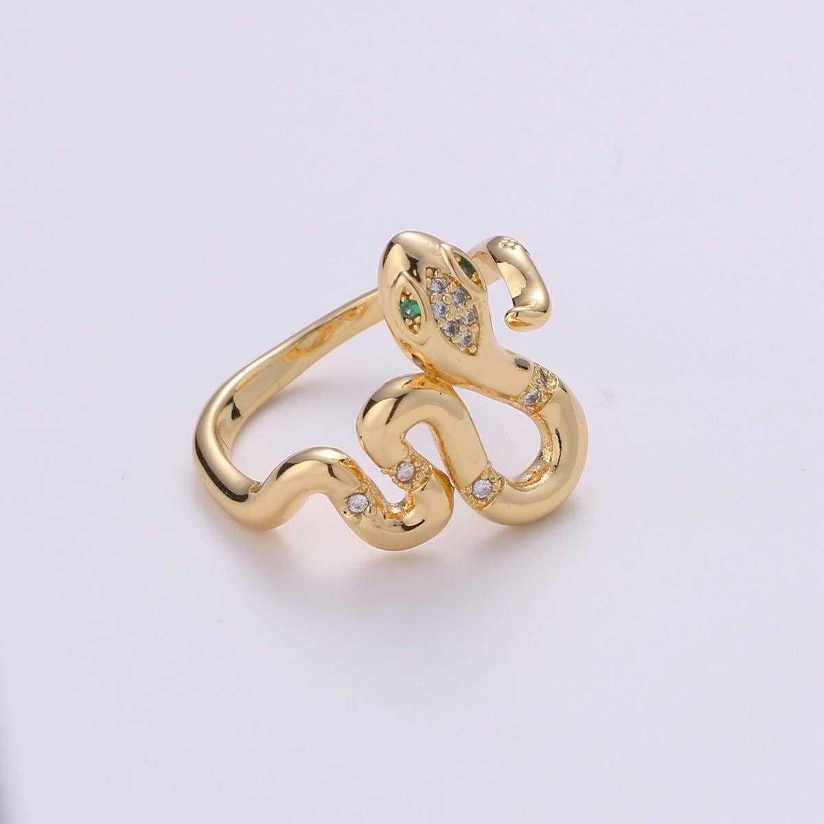 Aim Eternal - Wholesale Multi-Stone Ring - Snake ring, Gold snake ring, serpent ring, Statement ring, Gold Snake Ring, Gold ring, Dainty ring, Stackable ring, minimalist ring R-031
