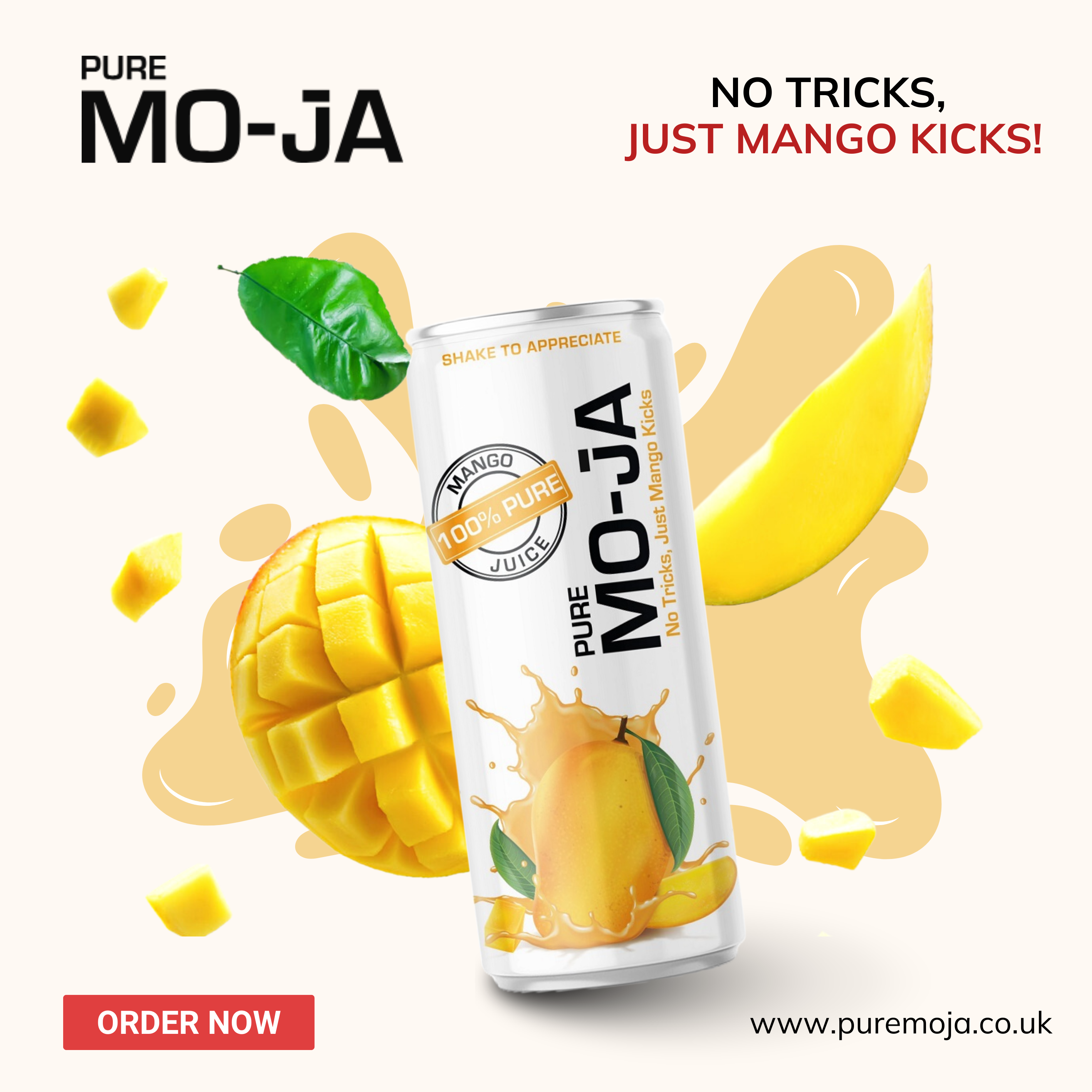 Pure Mo-Ja – wholesale Fruit juice – 100% Pure Mango Juice 320ml (Pack of 12)8