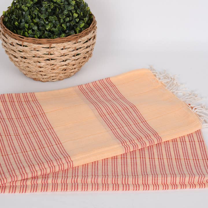 Organic Turkish Towels - Wholesale Beach towel - Beach Towel, Luxurious Coral-red Peshtemal4