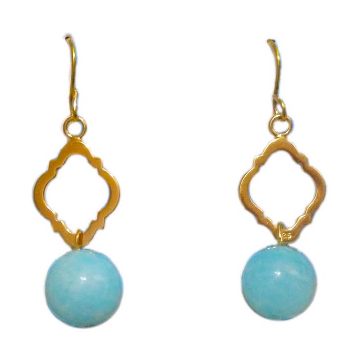 BOUCLES D'OREILLES PALM BEACH ORNATE AQATE - 3 choix de couleurs (Copie) pour la vente par PARADISE BEACH COMPANY