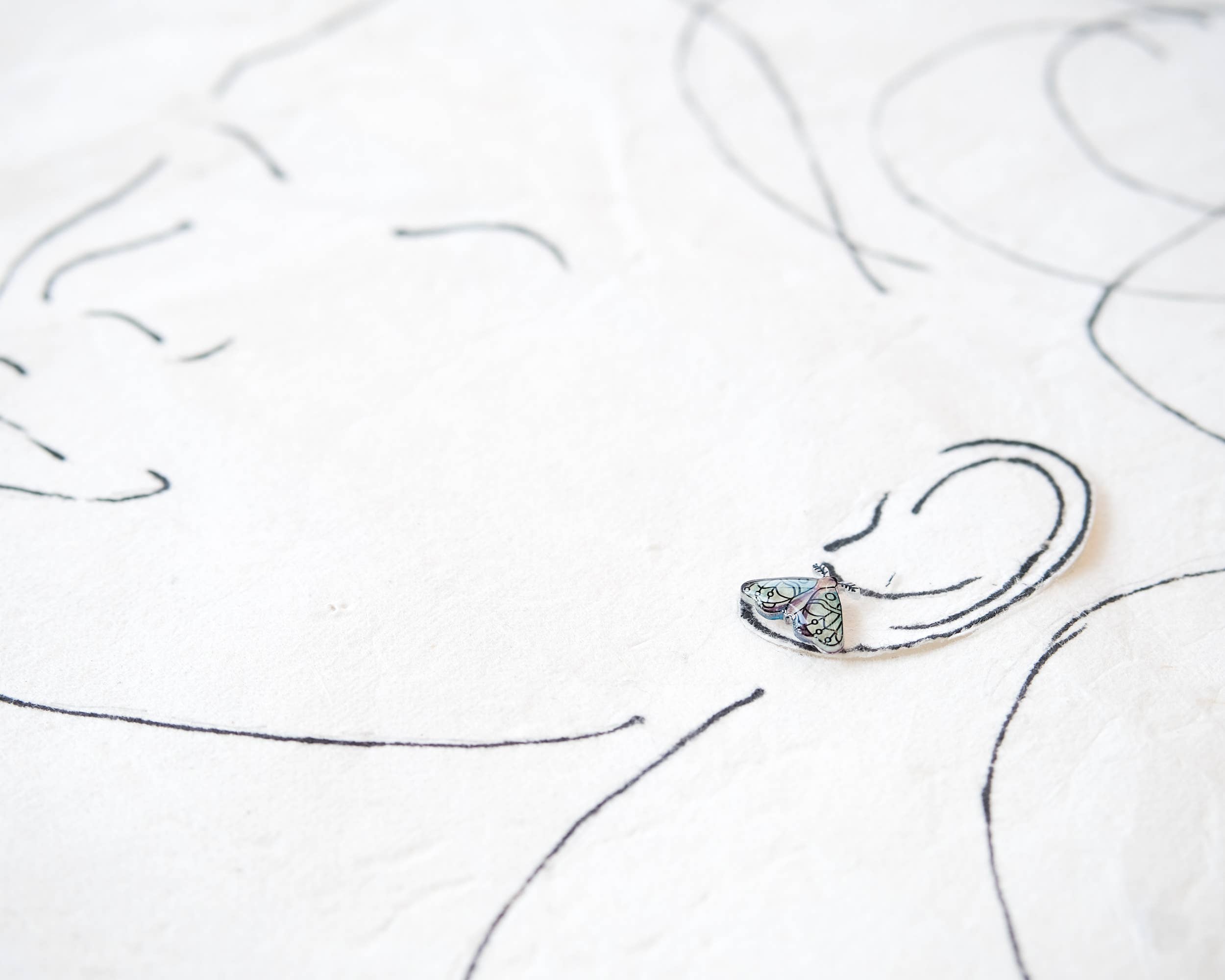 Poptone Co. - Wholesale Stud/Post Earrings - Green Forest Night Moth Stud Earrings5