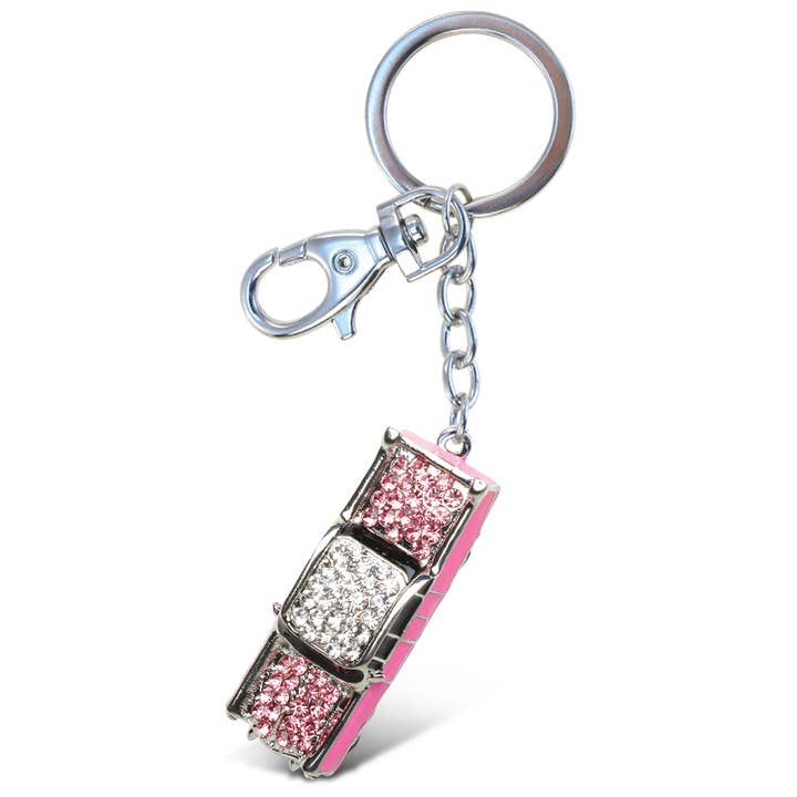 Cota Global - Wholesale Keychain – Unisex - Sparkling Charms - Classic Pink Car