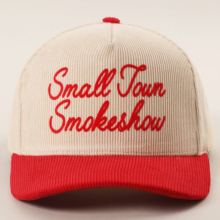 Fashion City - Wholesale Trucker Hat - Unisex - SMALL TOWN SMOKESHOW Heat Press Corduroy Trucker Hat 10