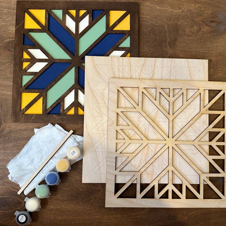 Kit de bricolage pour peinture de motif de mosaïque de courtepointe de grange. pour la vente par Sweet Love Adornments