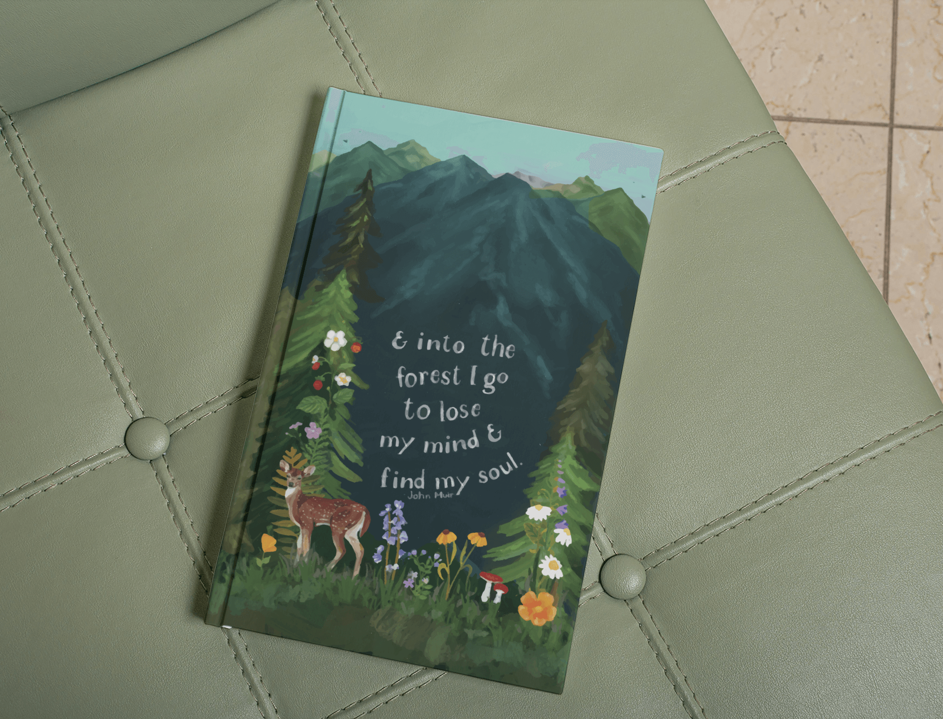 glad you're here co - Wholesale Notebook - Wilderness Forest Notebook – Softcover, 100 Lined Pages, Nature Corner Art, Inspirational John Muir Quote6