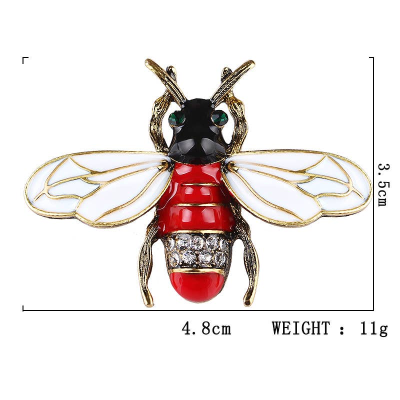 Tourtiwi – wholesale Brooch – Bee Beetle Crystal Pearl Brooch, Cute Insect Metal Pin7