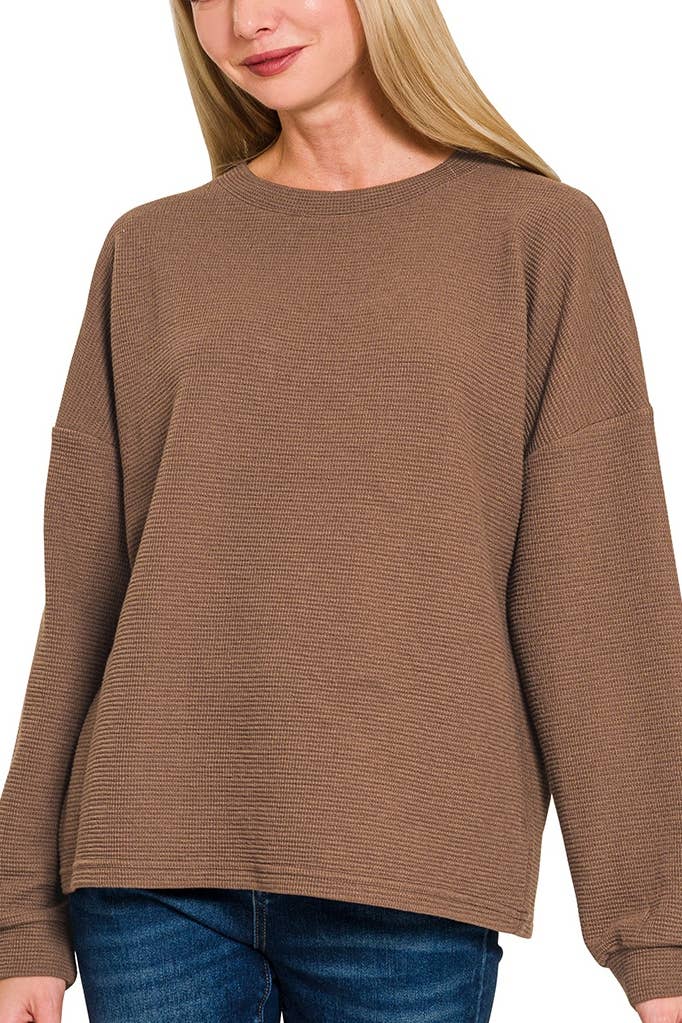 Vanilla Monkey - Wholesale Knit Top - Women's - Double Knit Round Neck Long Sleeve Top3